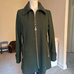 MICHAEL KORS
Wool Blend Detachable Hood Zip Front Coat